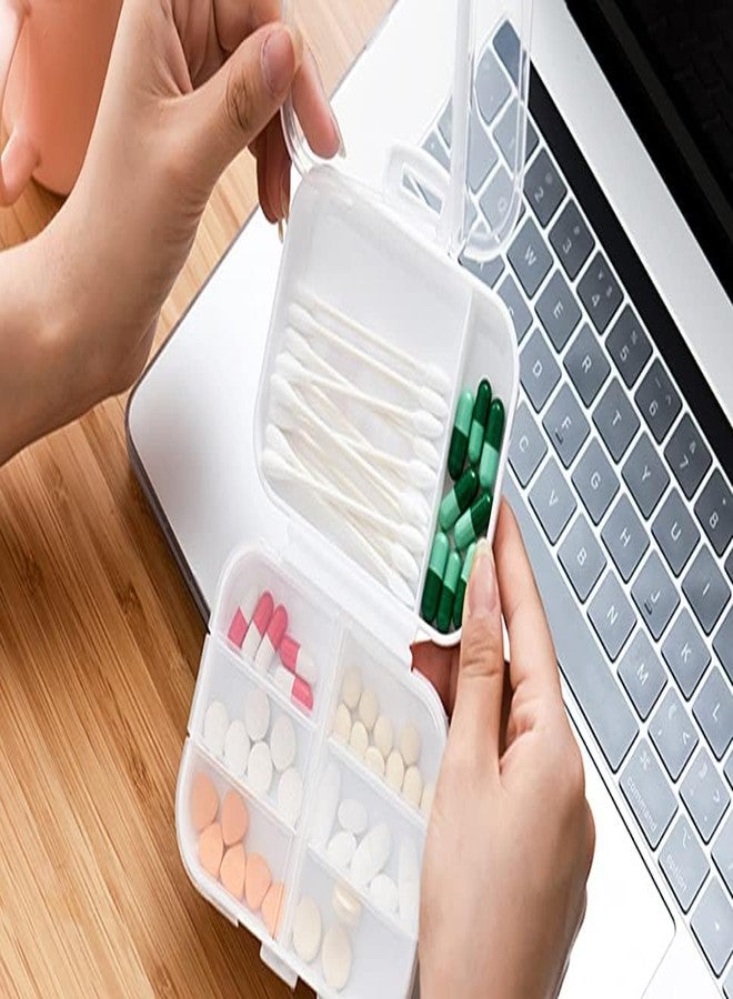 WENGTY Pill Medicine Organizer Storage Box with 8 Compartments Moisture Proof, BPA free Straw Material, Ideal for Travel, Pocket, Purse, Daily Pill Case, Portable Medicine Vitamin Holder Container - Image 2